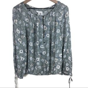Lucky Brand Green Floral Long Sleeve Shirt